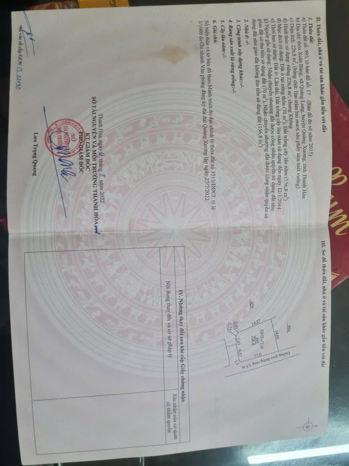 Đất nền xã Quảng Long, huyện Quảng Xương 227m² giá 400 triệu - Cơ hội đầu tư tuyệt vời!