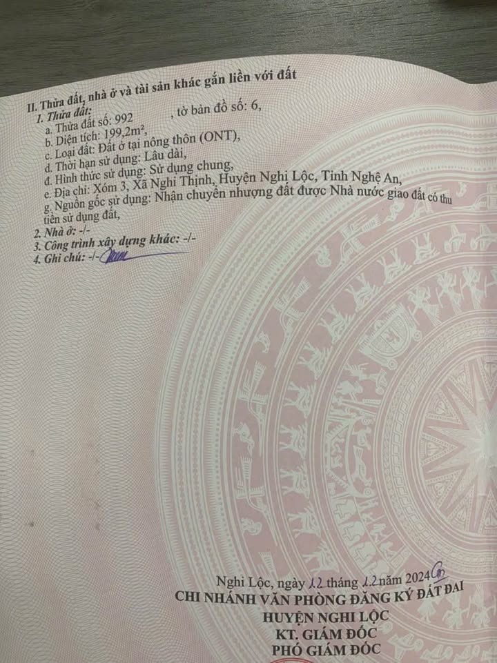 Đất nền Nghi Thịnh 200m² giá thỏa thuận - Cơ hội đầu tư tuyệt vời!