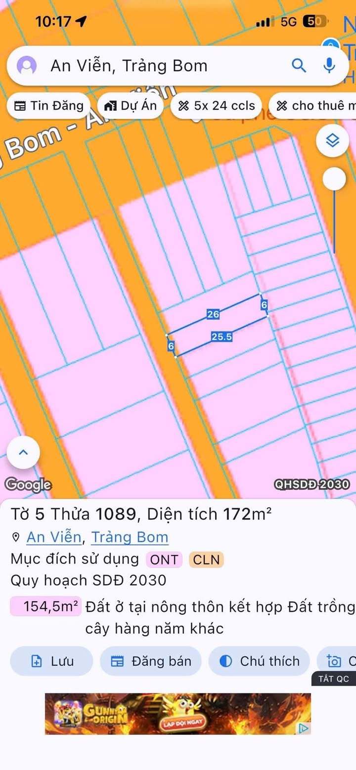 Đất nền An Viễn Trảng Bom 153m² giá 1.5 tỷ - Vị trí cực tiềm năng!