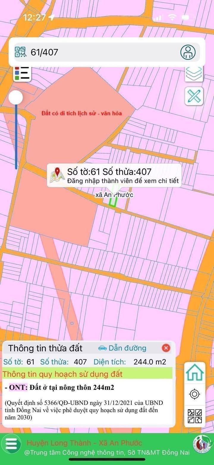 Đất nền 244m² tại Ấp 2, xã An Phước, giá 4 tỷ - Tiềm năng đầu tư lớn!