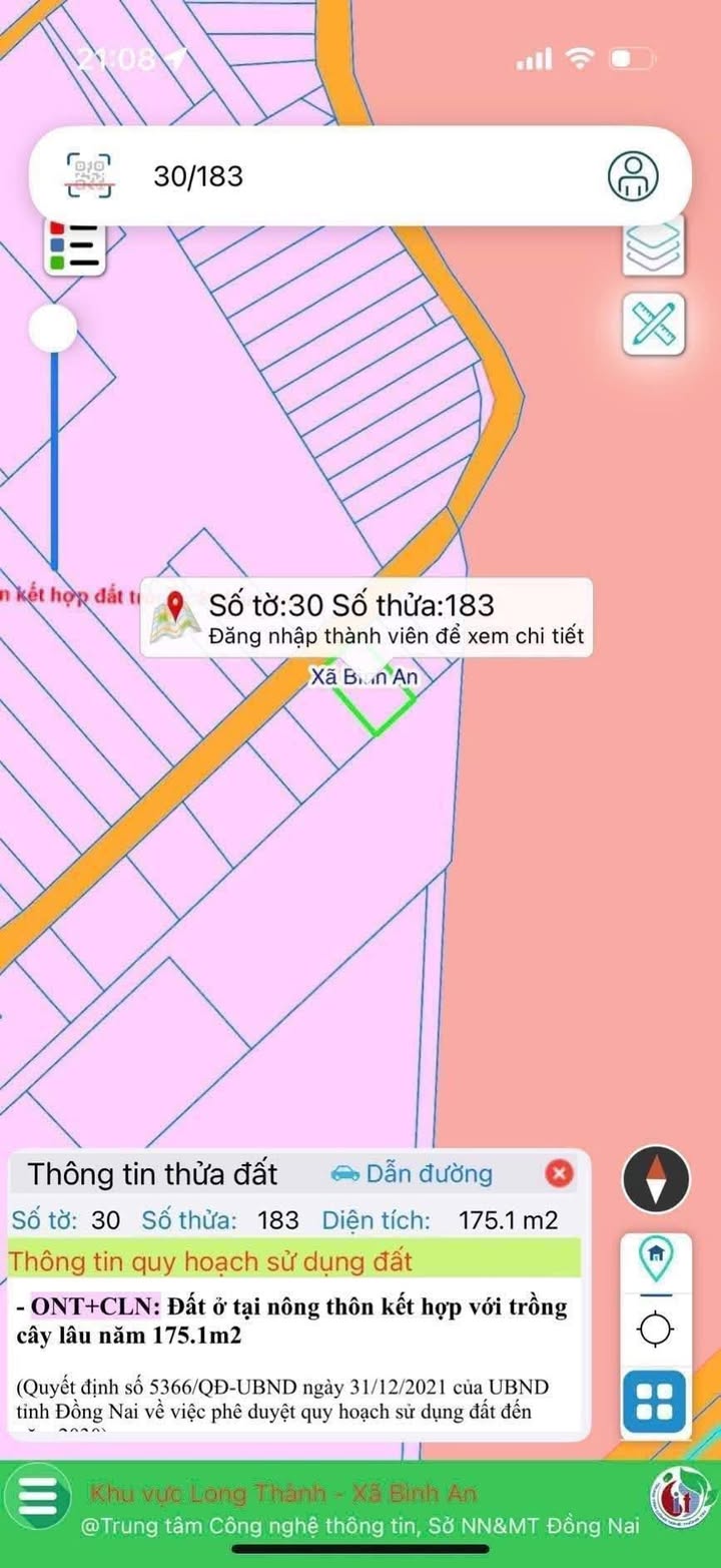 Lô đất thổ cư 168.6m² tại xã Bình An, Long Thành - Đầu tư sinh lời ngay!