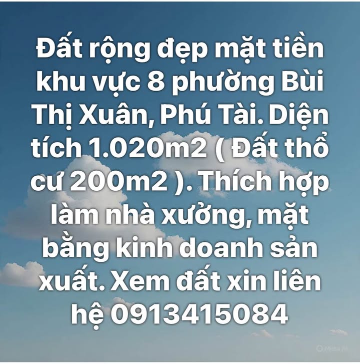 Đất thổ cư 200m² khu vực 8, phường Bùi Thị Xuân, Quy Nhơn - Giá chỉ 12.5 tỷ!