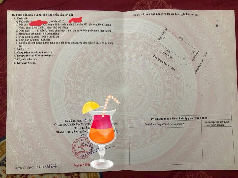 Đất 2 mặt tiền khu 532 - Đường Khánh An 184,5m² - Vị trí đẹp, tiềm năng cao!