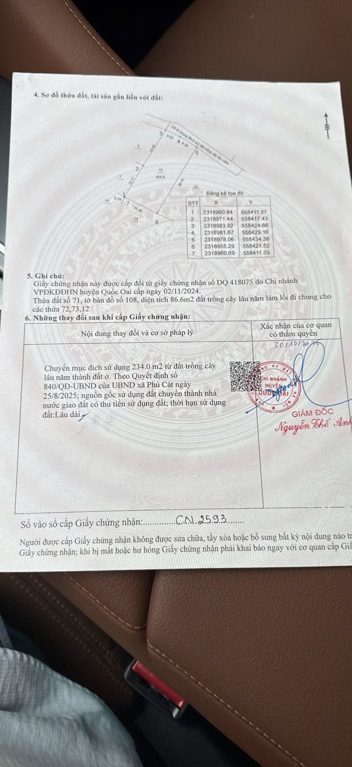 Đất thổ cư 304m² tại Phú Cát, Quốc Oai - Giá tốt, vị trí đắc địa!