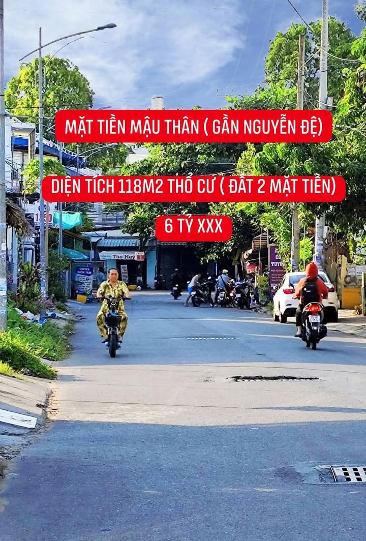 Đất mặt tiền Mậu Thân 118,8m² giá chỉ 6 tỷ - Đầu tư sinh lời ngay!