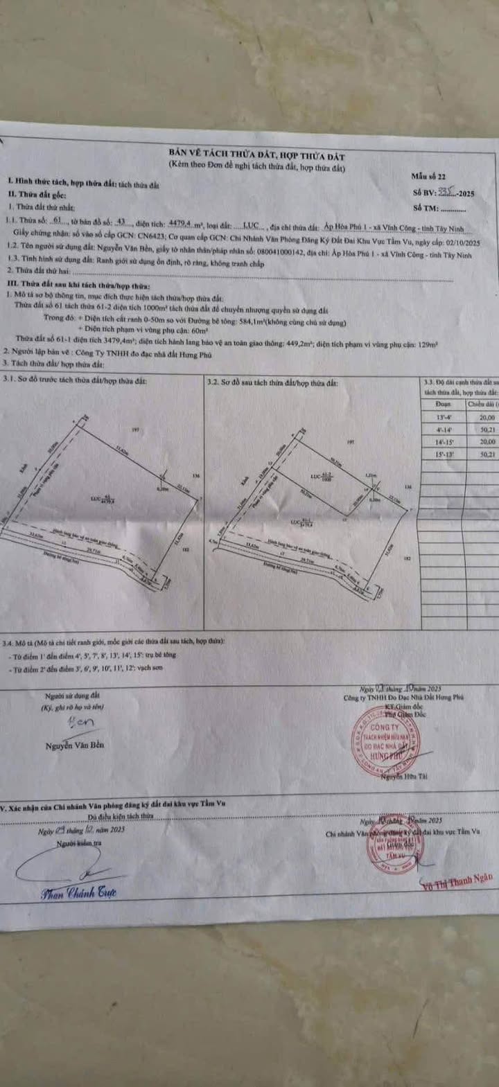 Đất nền 1000m² tại Ấp 1, Hòa Phú, Châu Thành, Long An - Giá chỉ 1.25 tỷ!