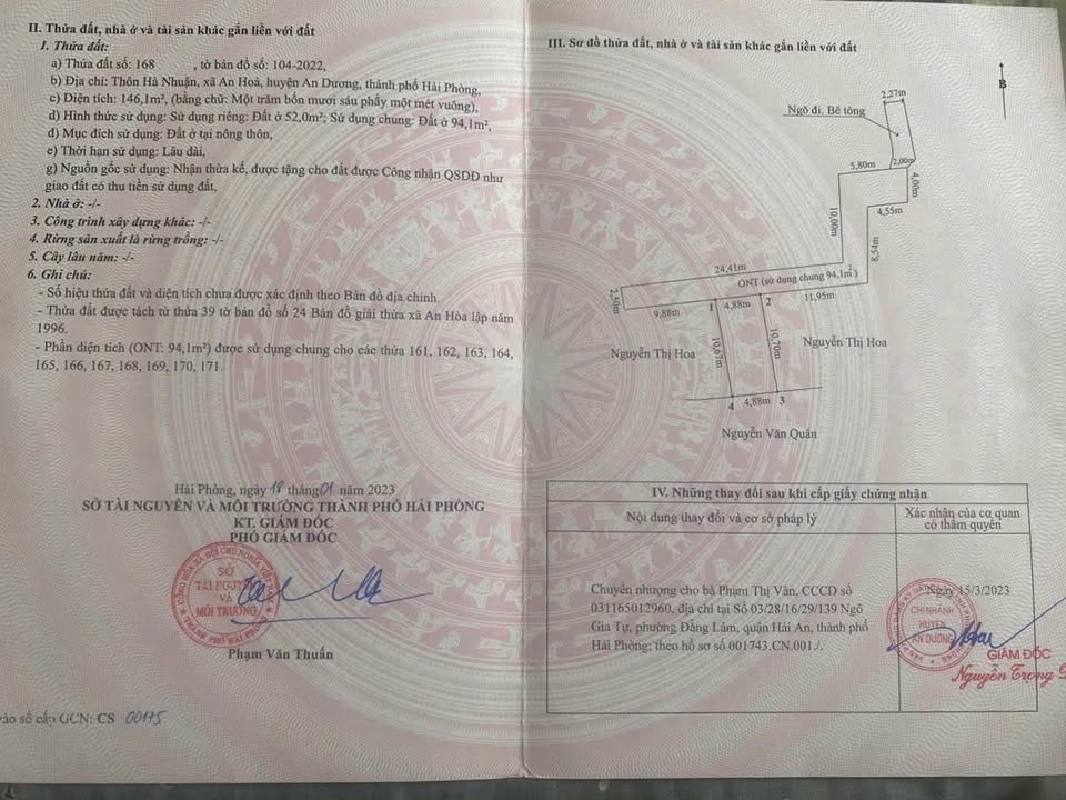 Đất nền An Hòa, An Dương 52m² giá chỉ 500 triệu - Cơ hội đầu tư hiếm có!