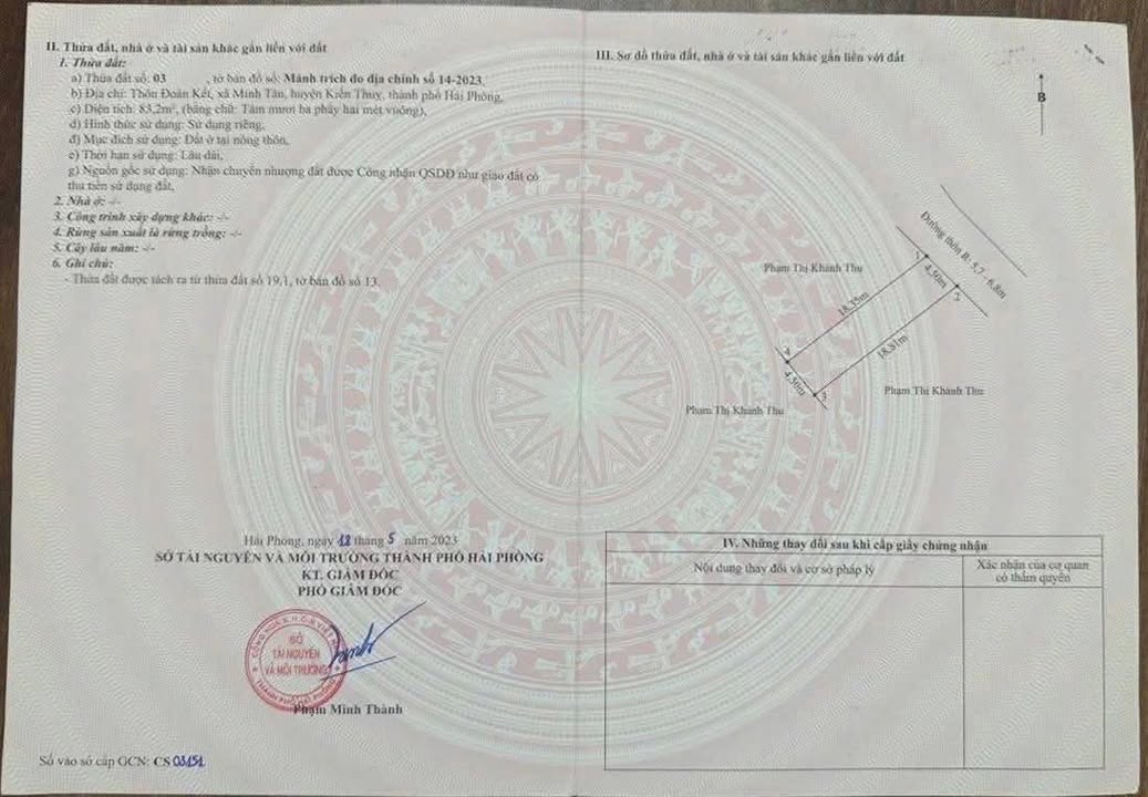 Đất nền Minh Tân, Kiến Thụy, 83m² giá 1.9 tỷ - Đầu tư sinh lời ngay!