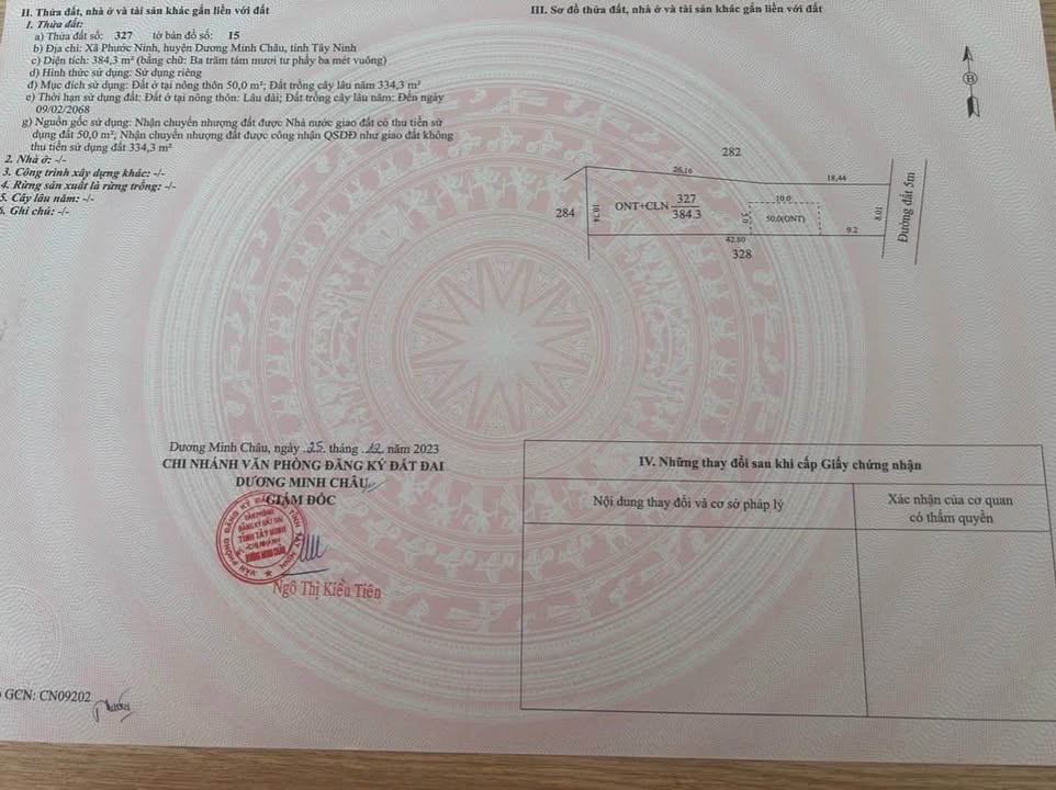 Đất nền Phước Ninh, Dương Minh Châu 336m² giá 380 triệu - Nở hậu lý tưởng!