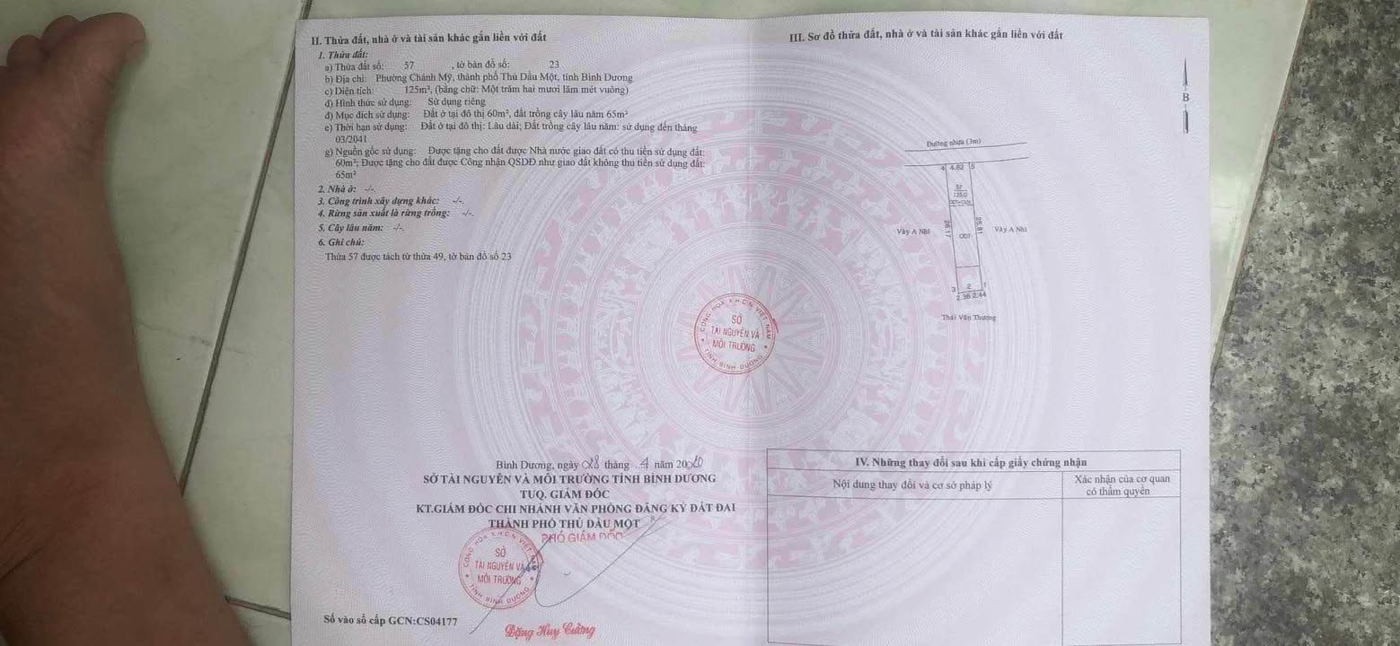 Đất Thủ Dầu Một Chánh Mỹ 60m² chỉ 1.55 tỷ - Mặt tiền đường rộng 5m!