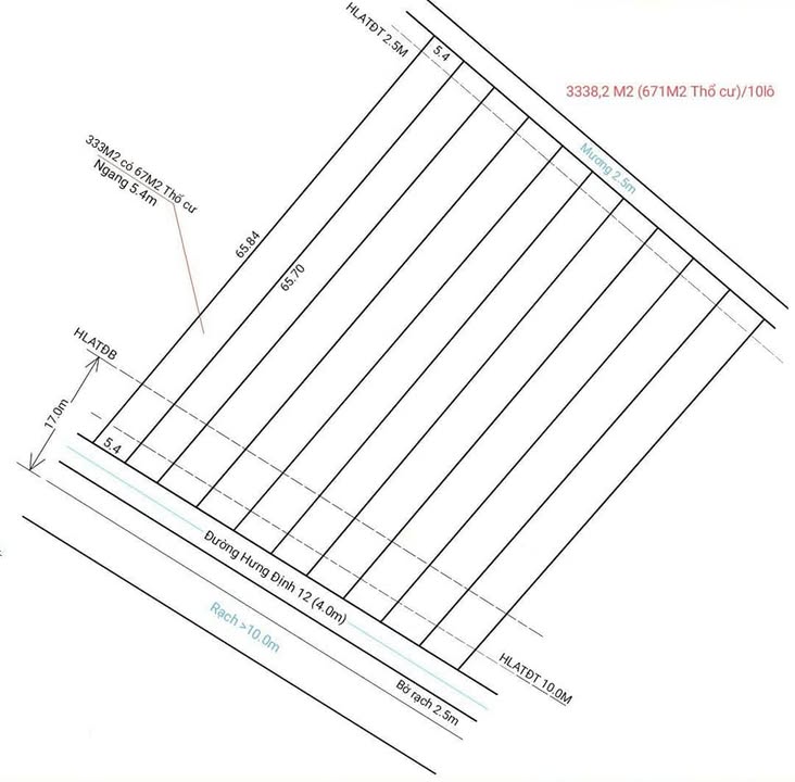 Đất nền Hưng Định 12, Thuận An 3338.2m² giá 19.5 tỷ - Thích hợp phân lô!
