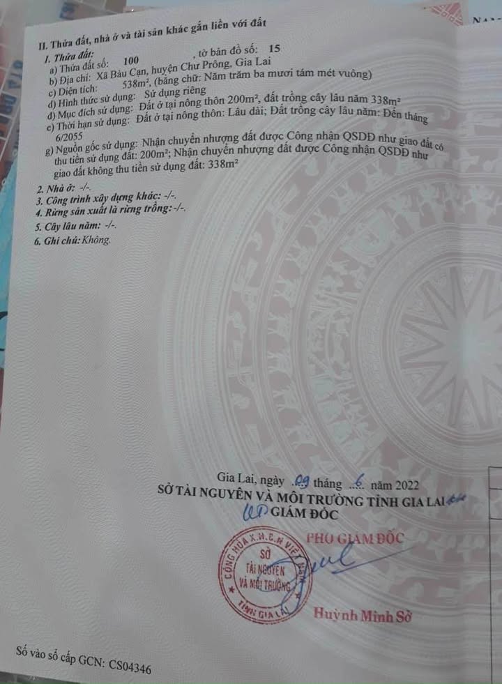 Đất nền Bàu Cạn, Chư Prông 538m² giá 1.65 tỷ - Hai mặt tiền đắc địa!