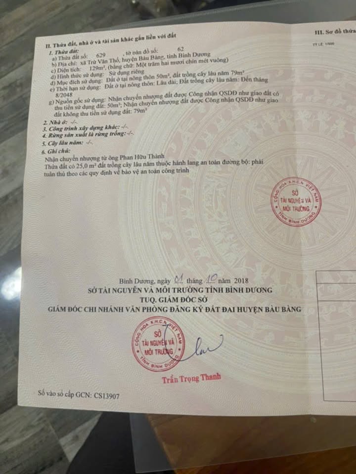 Đất nền Bàu Bàng 125m² giá chỉ 600 triệu - Cơ hội đầu tư hấp dẫn!