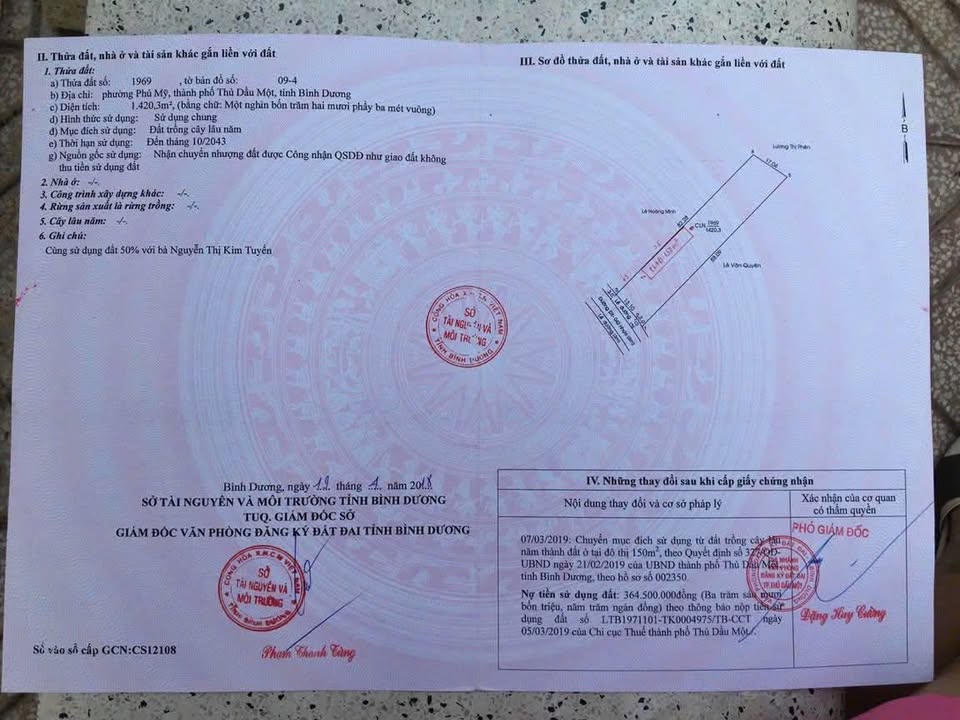 Đất mặt tiền ĐX42 Phú Mỹ 1420m² giá 22.01 tỷ - Đầu tư lý tưởng cho biệt thự