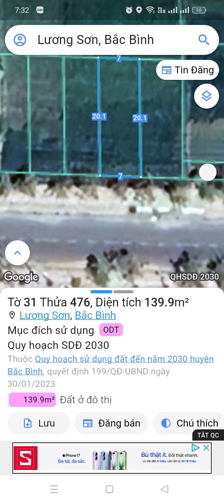 Đất nền 280m² tại xã Lương Sơn, Bắc Bình - Giá thỏa thuận, vị trí đắc địa!