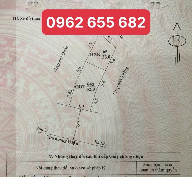 Đất mặt đường Quốc lộ 6, phường Mộc Sơn, Mộc Châu 85m² giá 4.2 tỷ - Đối diện bến xe Mộc Châu!