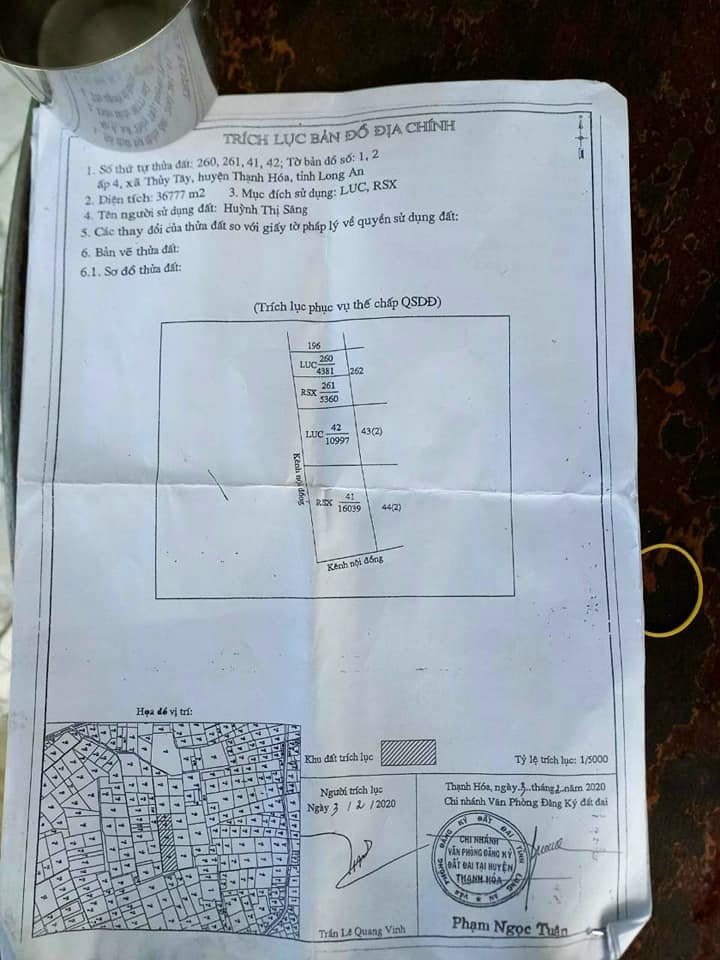 Đất mặt tiền đường Kinh Hậu, xã Thủy Tây, huyện Thạnh Hóa - 37,000m² chỉ 2.7 tỷ - Cơ hội đầu tư sinh lời!