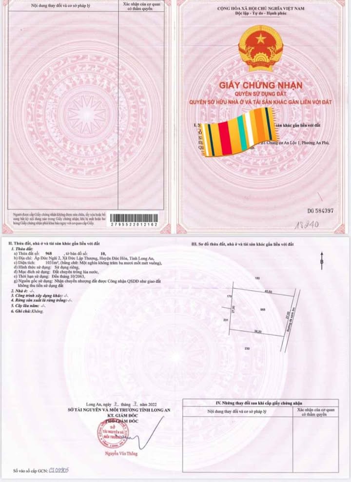 Đất nền Đức Lập Thượng 1019.5m² giá 1.4 tỷ - Cơ hội đầu tư hấp dẫn!