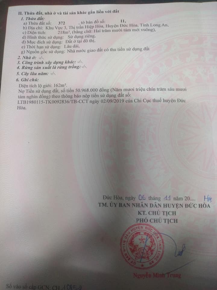 Đất nền thổ cư mặt tiền đường tỉnh 830, Hiệp Hòa, 450m² - Giá 3 tỷ, đầu tư sinh lời!