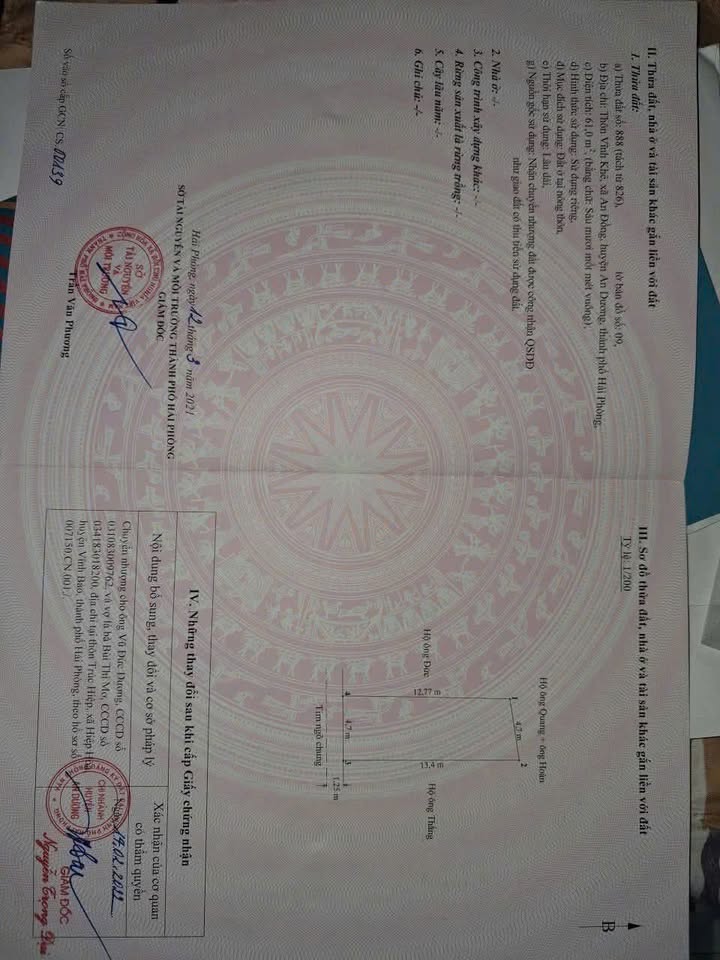 Đất nền An Đồng, An Dương, Hải Phòng 61m² giá 1.3 tỷ - Sổ đỏ chính chủ