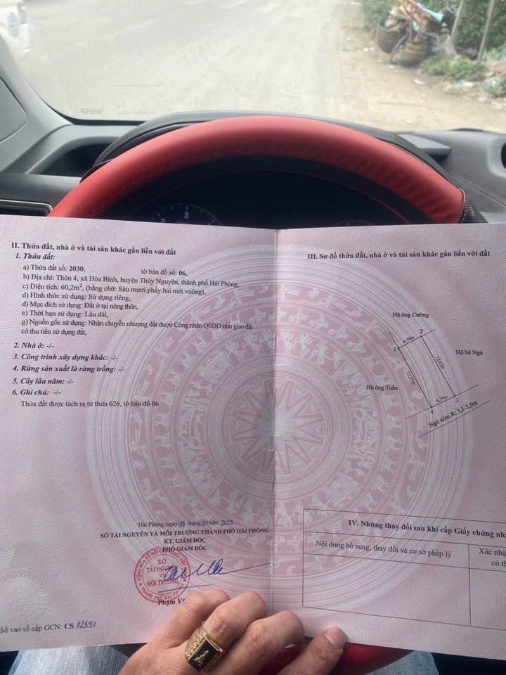 Đất thổ cư Hòa Bình, Thủy Nguyên 60m² giá 1 tỷ - Chính chủ cần bán gấp!