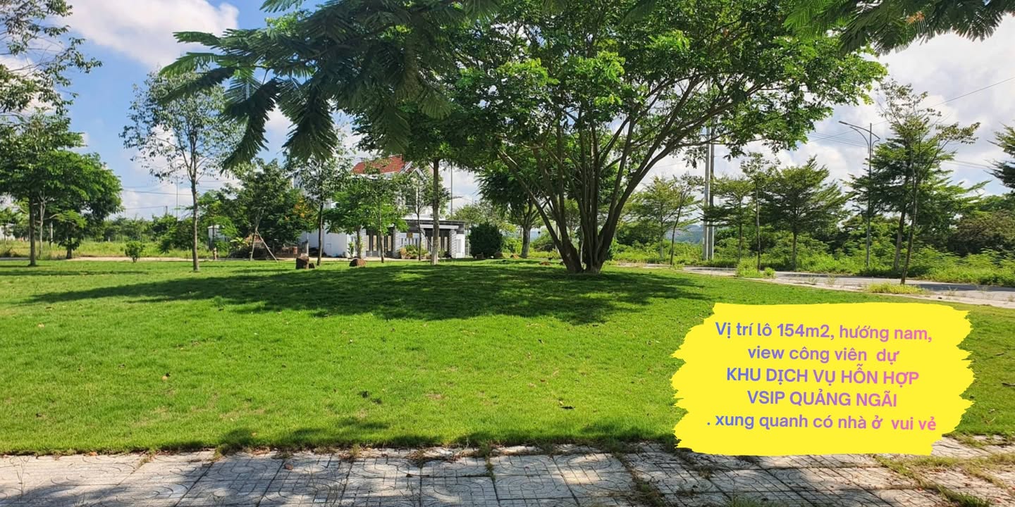 Đất dự án VSIP Quảng Ngãi 154m² giá chỉ 1.2 tỷ - View công viên hiếm có!