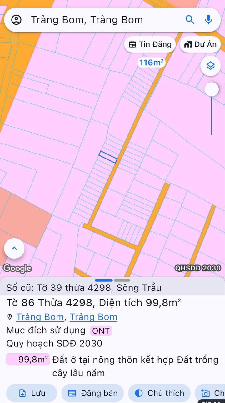 Đất nền Sông Trầu Trảng Bom 100m² giá 860 triệu - Tiềm năng đầu tư hấp dẫn!