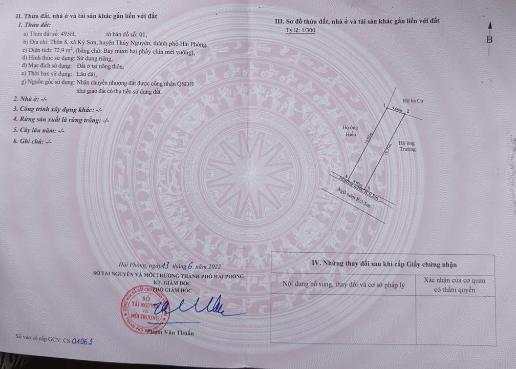 Đất thổ cư Kỳ Sơn, Thủy Nguyên 72.9m² - Cơ hội đầu tư tuyệt vời!