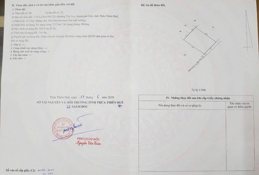 Đất đường La Sơn Phu Tử, phường Tây Lộc, 237m² giá 4.1 tỷ - Đầu tư sinh lời lý tưởng!