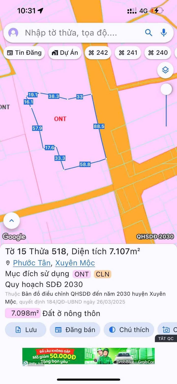 Đất nền Phước Tân, Xuyên Mộc 7107m² giá 35.4 tỷ - Cơ hội đầu tư sinh lời!