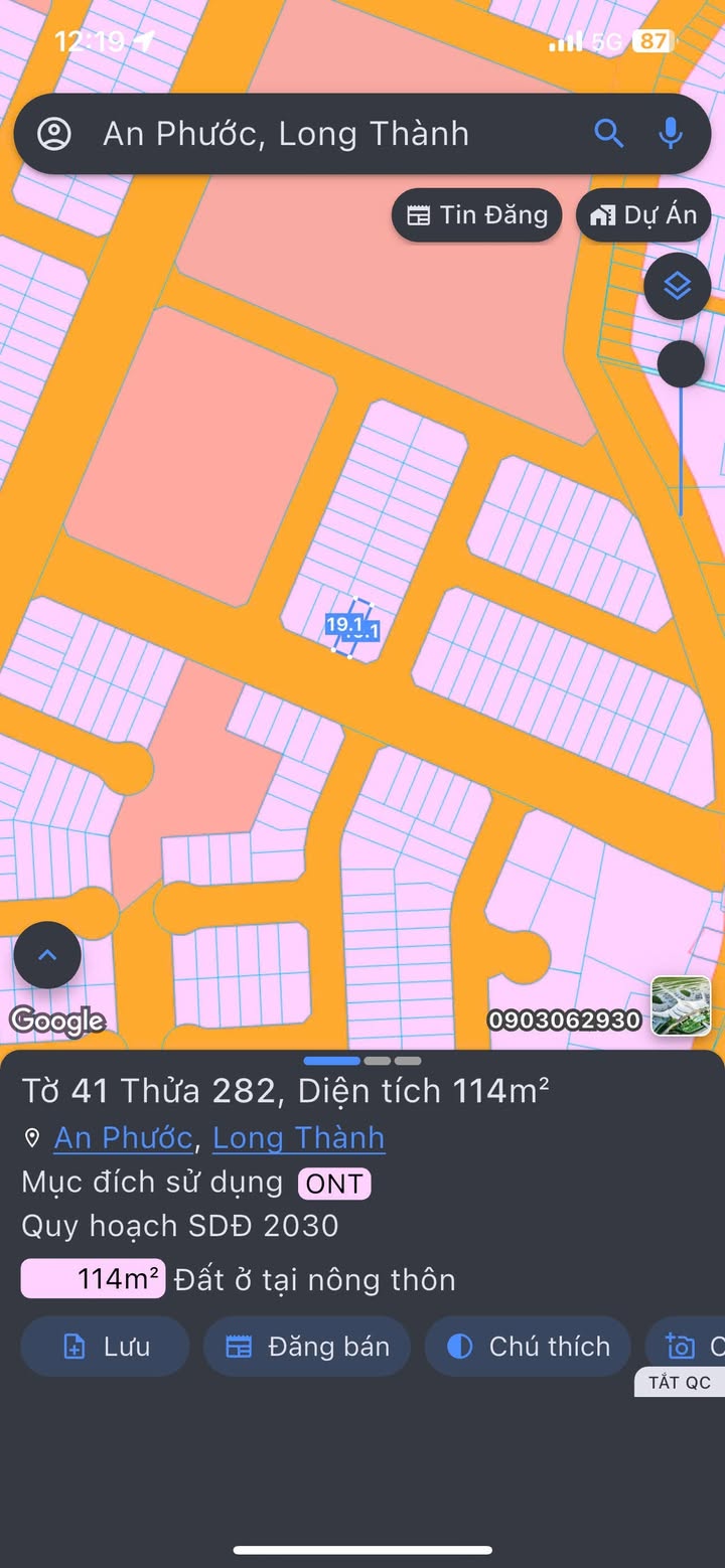 Lô đất mặt tiền đường 22m tại An Phước, Long Thành 114m² - Đầu tư sinh lời ngay!