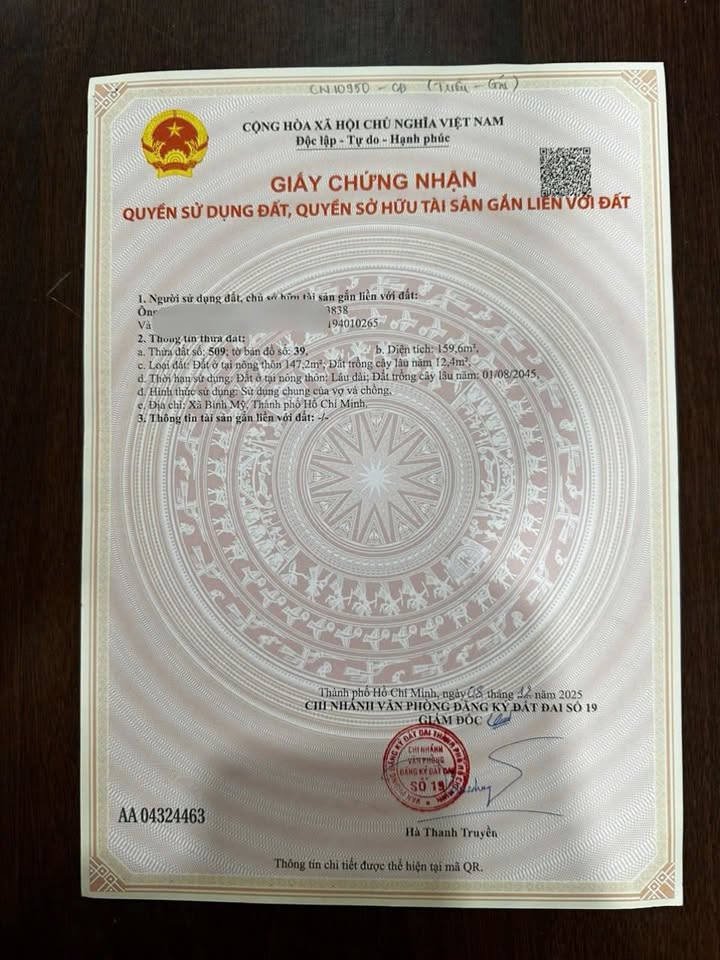 Đất nền Bình Mỹ, Củ Chi 160m² giá 2.7 tỷ - Cơ hội đầu tư hấp dẫn!