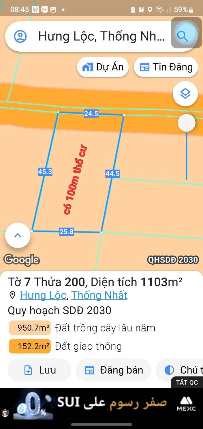 Đất nền 1102m² tại Ấp Hưng Nghĩa, Đồng Nai chỉ 1.3 tỷ - Cơ hội đầu tư hấp dẫn!