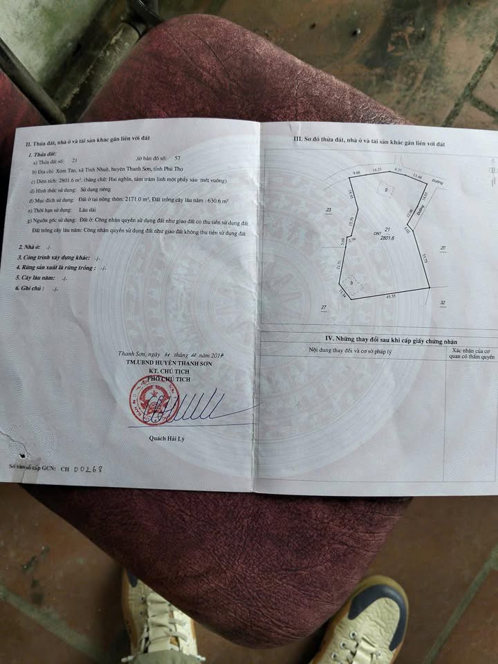 Lô đất đẹp tại Tinh Nhuệ, Thanh Sơn, Phú Thọ - Diện tích 560m², giá 1 tỷ, pháp lý sổ đỏ!