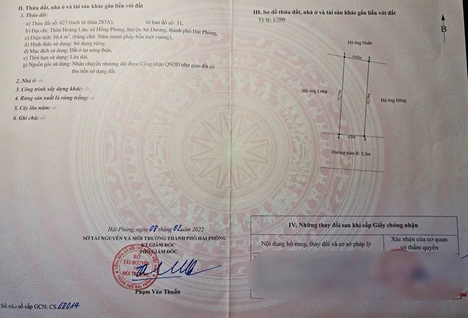 Đất Hồng Phong, An Dương 50m² giá 1.4 tỷ - Sổ đỏ chính chủ, đầu tư sinh lời!