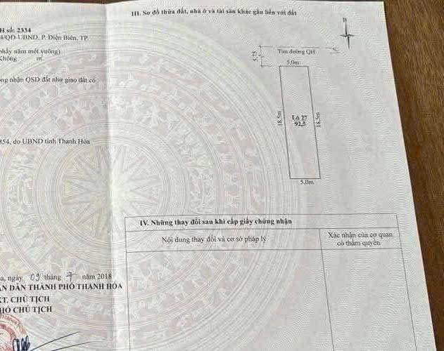 Bán đất tại Xuân Diệu, Điện Biên 92,5m² giá 6 tỷ - Trung tâm tiện ích nổi bật!