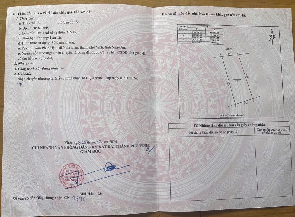 Đất nền Nghi Liên, TP Vinh 82,7m² giá 1,69 tỷ - Vị trí đắc địa gần dự án LOTUS