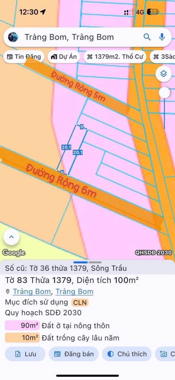 Đất nền 100m² tại Ấp 2 Sông Trầu chỉ 420 triệu - Sổ hồng chính chủ!