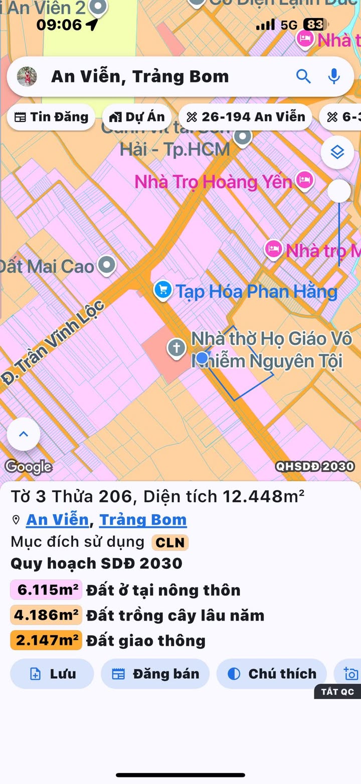 Đất nền An Viễn Trảng Bom 360m² giá 3.1 tỷ - Đầu tư sinh lời dễ dàng!