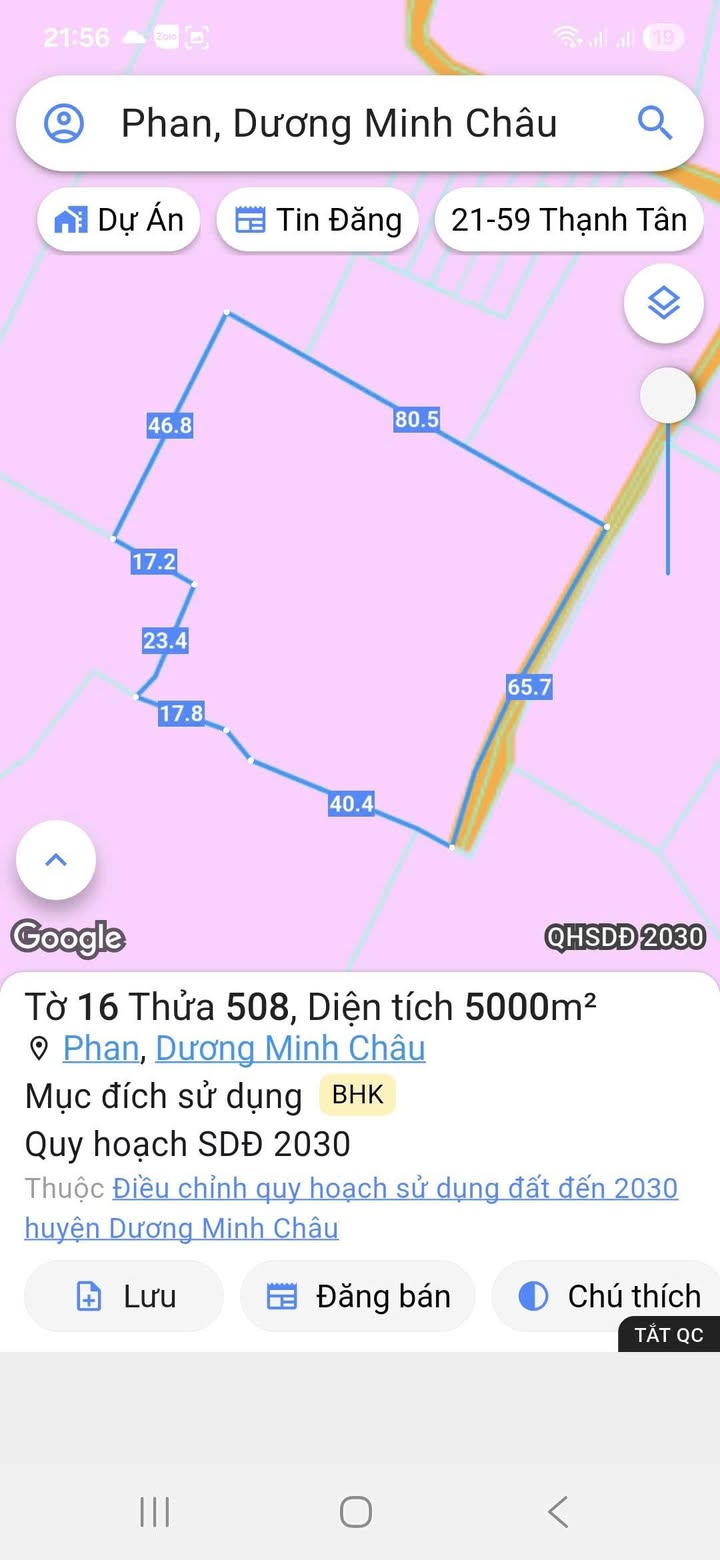 Đất nền Phan, Dương Minh Châu 4550m² giá 68.25 tỷ - Cơ hội đầu tư hiếm có!