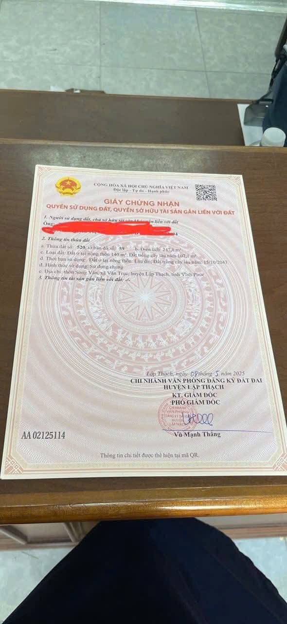 Đất nền Vân Trục 247m² giá chỉ 900 triệu - Cơ hội đầu tư tuyệt vời!