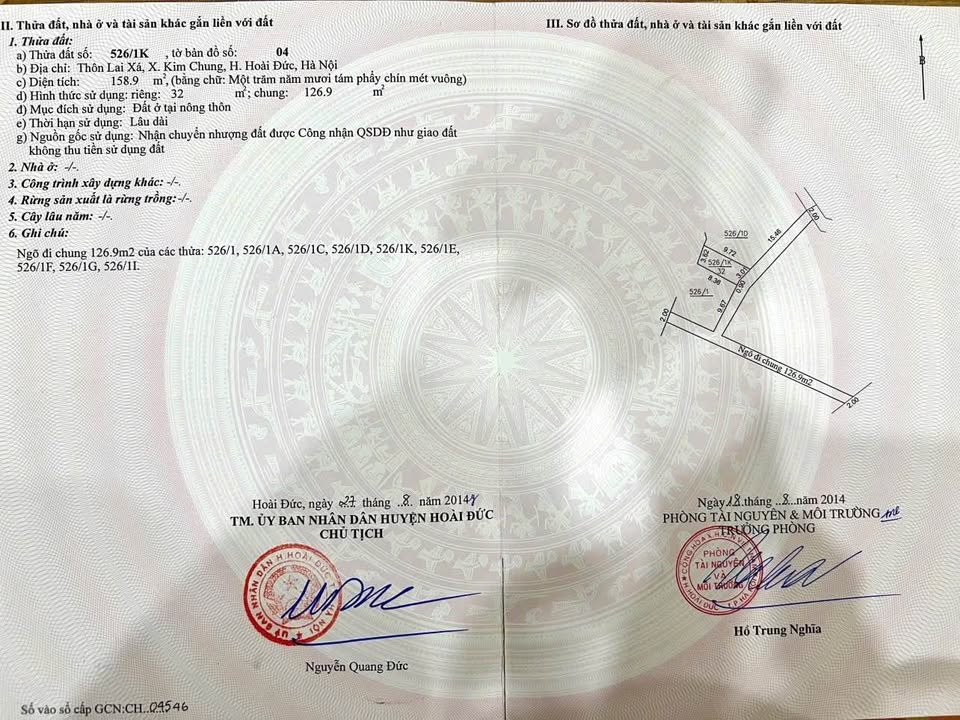 Đất thổ cư Kim Chung 32m² giá đầu tư - Cơ hội vàng cho nhà đầu tư!