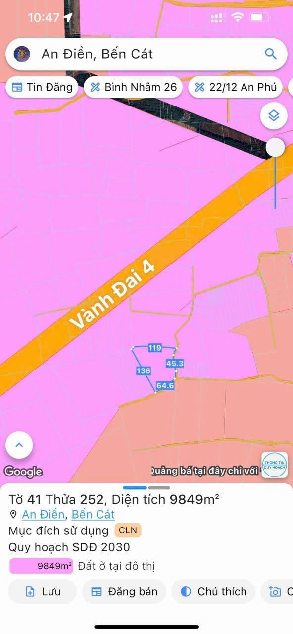 Đất nền Long Nguyên Bến Cát 10.000m² - Tiềm năng đầu tư sinh lời!