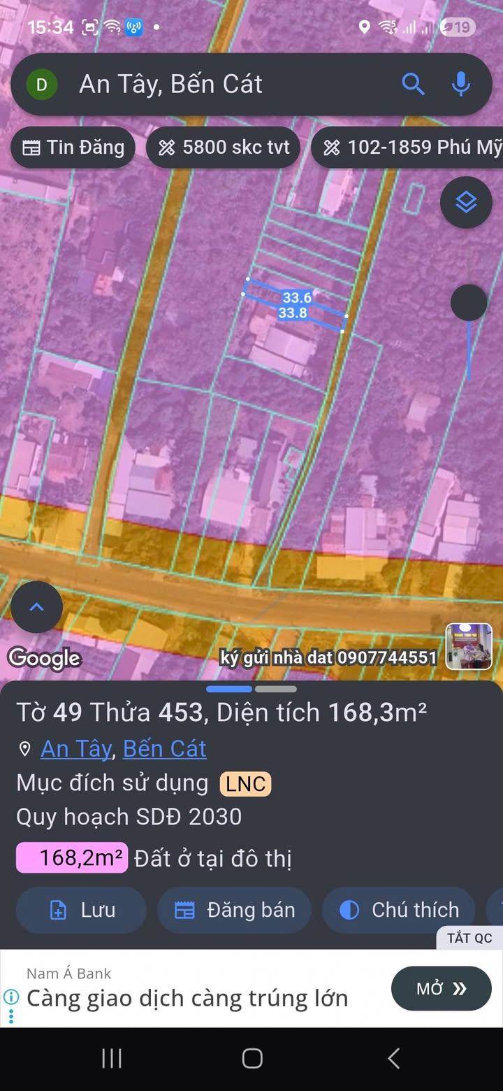 Đất nền An Tây, Bến Cát 165m² giá 1 tỷ - Cơ hội đầu tư sinh lời!