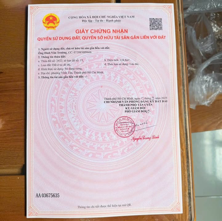 Đất nền Vĩnh Tân Tân Uyên 125m² giá 2.3 tỷ - Full thổ cư, gần chợ!