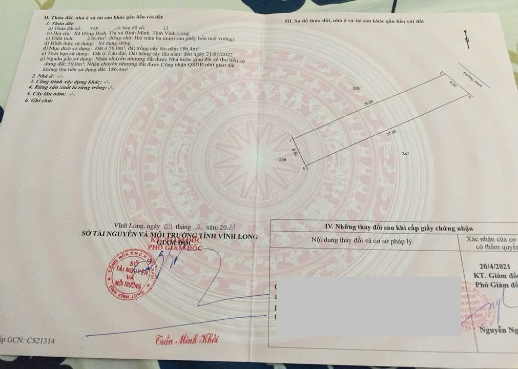 Đất nền xã Đông Bình, thị xã Bình Minh 236m² giá chỉ 800 triệu - Cơ hội đầu tư tuyệt vời!