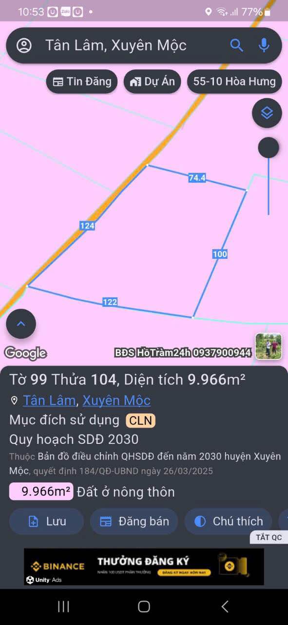 Đất Farm Bàu Lâm Xuyên Mộc 9966m² giá 8.5 tỷ - Cơ hội đầu tư tuyệt vời!