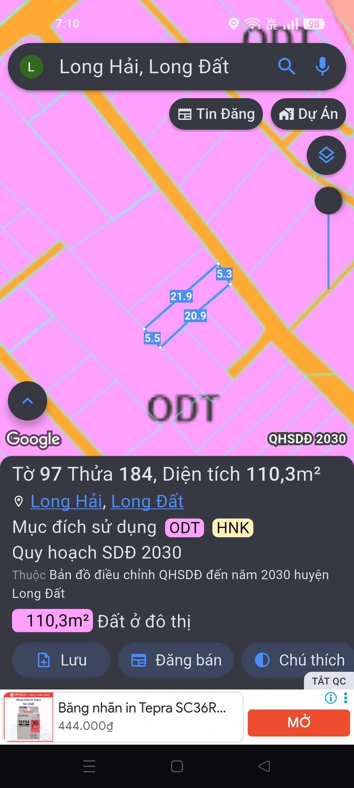 Đất nền khu phố Hải An, Thị trấn Long Hải 110m² giá 1.75 tỷ - Đầu tư sinh lời ngay!