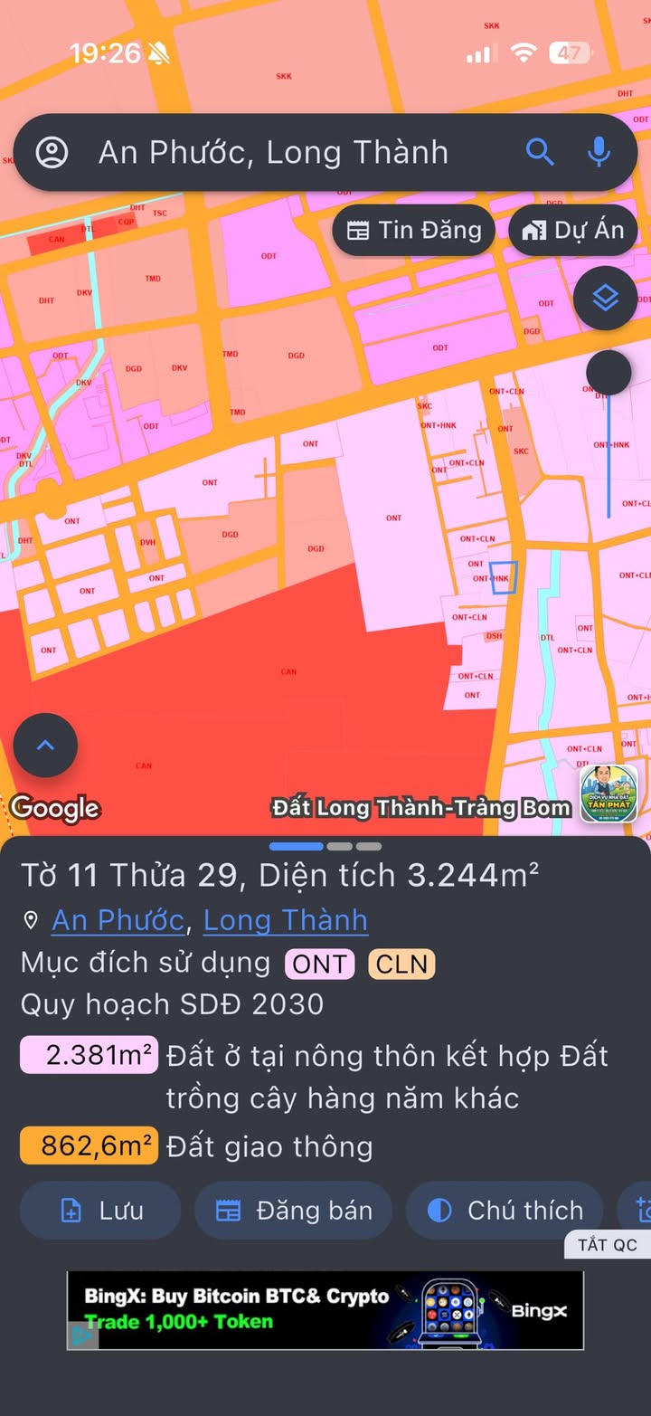 Đất nền An Phước 3244m² giá 22.7 tỷ - Kinh doanh thuận tiện, gần đường Phùng Hưng!