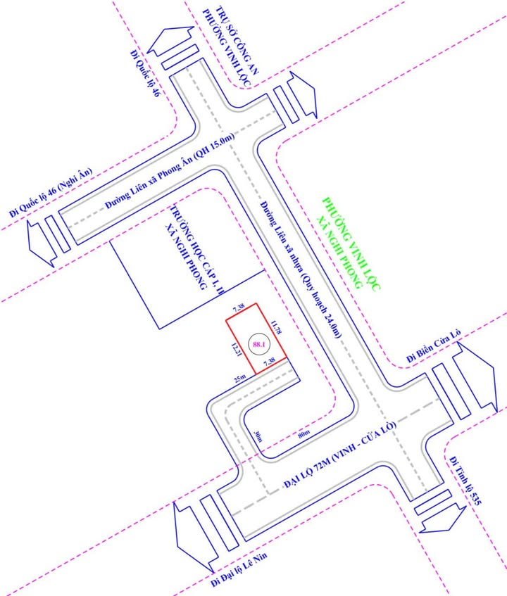 Đất nền Nghi Phong 88.1m² giá 2 tỷ - Vị trí đắc địa, giao thông thuận tiện!